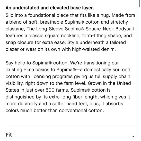 Everlane The Long-Sleeve Supima Square-Neck Bodysuit in White / Small - Picture 4 of 8